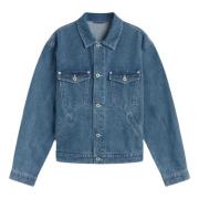 Geborduurde Denim Trucker Jack Kenzo , Blue , Heren