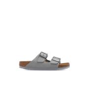 Comfort Lederen Slippers Birkenstock , Gray , Dames