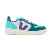 Chromevrije Leren Sneakers met Tubber Logo Veja , Multicolor , Dames