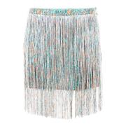 Kleurrijke franje zomer minirok Patrizia Pepe , Multicolor , Dames