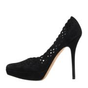 Pre-owned Suede heels Yves Saint Laurent Vintage , Black , Dames