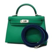 Pre-owned Leather hermes-bags Hermès Vintage , Green , Dames