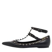 Pre-owned Leather flats Valentino Vintage , Black , Dames