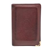 Pre-owned Leather wallets Cartier Vintage , Red , Heren