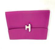 Pre-owned Leather clutches Hermès Vintage , Purple , Dames