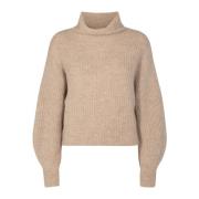 Elegant Alpaca Wol Cropped Trui Designers Remix , Beige , Dames