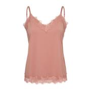 Roze Kant Camisole Top Freequent , Pink , Dames