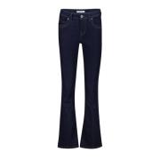 Klassieke Blauwe Flared Jeans Red Button , Blue , Dames