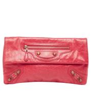 Pre-owned Leather clutches Balenciaga Vintage , Pink , Dames