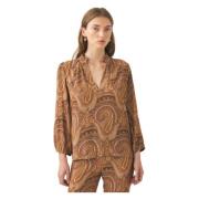 Print shirt Rocio Antik Batik , Brown , Dames