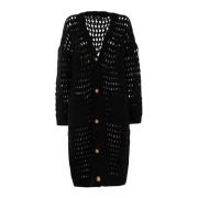 Lange wollen cardigan voor vrouwen Pinko , Black , Dames