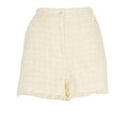 Witte zomer tweed shorts voor vrouwen Pinko , White , Dames