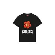 Boke Flower Placed T-shirt Zwart Kenzo , Black , Dames