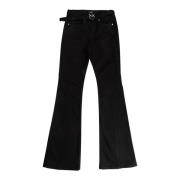 Dameskatoenen broek Flare-stijl Pinko , Black , Dames