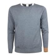 Slim Grijs Colorblock Sweater Eleventy , Gray , Heren