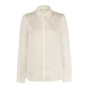 Witte lange mouwen shirt voor vrouwen Fracomina , White , Dames