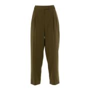 Hoge Taille Curvy Broek Bruin Outlet Prijs Patrizia Pepe , Green , Dam...