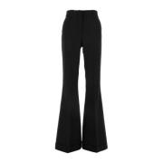 Zwarte Flared-Leg Twill Broek Andamane , Black , Dames