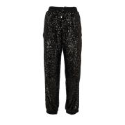 Zwarte joggingbroek voor dames met pailletten Pinko , Black , Dames