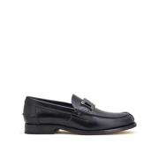 Klassieke Zwarte Leren Loafers Tod's , Black , Heren