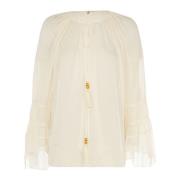 Elegante Blouse Lange Mouw Wit Patrizia Pepe , White , Dames