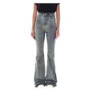 High-rise Flared Jeans Sky Aw24 Rick Owens , Gray , Dames