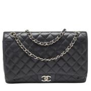 Pre-owned Leather shoulder-bags Chanel Vintage , Black , Dames