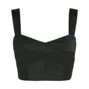 Gebogen Bustier Top in Grafiet Cortana , Black , Dames