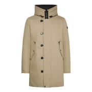 Heren Parka Jas met Natuurlijke Veren Vulling Peuterey , Beige , Heren