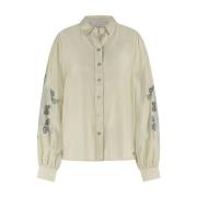 Milanova Lange Mouw Blouse Nukus , Beige , Dames