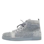 Pre-owned Suede sneakers Christian Louboutin Pre-owned , Gray , Heren