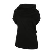 Zwarte Mouwloze Rolhals Top Fabiana Filippi , Black , Dames