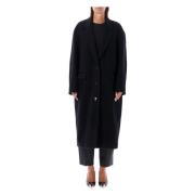 Efezia Wolblend Lang Zwart Isabel Marant , Black , Dames