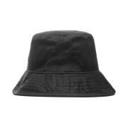 Zwarte Twill Logo Bucket Hat Acne Studios , Black , Heren