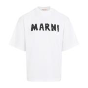 Witte T-shirt Marni , White , Heren