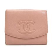 Pre-owned Leather wallets Chanel Vintage , Pink , Dames