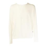 Katoenen Crewneck Sweater Wit Outlet Liu Jo , White , Heren