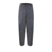 Grijze Geribbelde Fluwelen Broek Emporio Armani , Gray , Heren