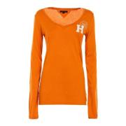 Damesbreigoed - V-hals of ronde hals Tommy Hilfiger , Orange , Dames