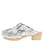 Pre-owned Leather sandals Chanel Vintage , Gray , Dames