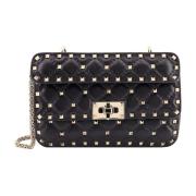 Studded Leather Shoulder Bag Valentino Garavani , Black , Dames