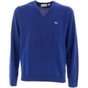 Blauwe V-hals Sweaters voor Mannen Lacoste , Blue , Heren