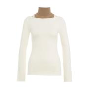 Witte Gebreide Trui Aw24 Handwas Akep , Beige , Dames