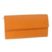 Pre-owned Leather wallets Louis Vuitton Vintage , Orange , Dames