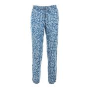 Blauwe Denim Jogger Broek voor Vrouwen Tommy Hilfiger , Blue , Dames