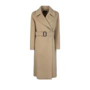 Bruine Wollen Jas Max Mara , Brown , Dames