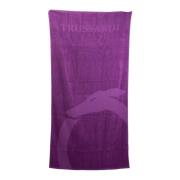 Paarse Strandhanddoek Unisex Trussardi , Purple , Unisex