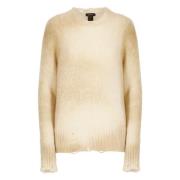 Beige Kasjmier Wol Crewneck Trui Vrouw Avant Toi , Beige , Dames