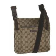 Pre-owned Canvas gucci-bags Gucci Vintage , Beige , Dames