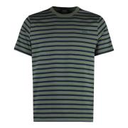 Gestreept Katoenen Crew-Neck T-Shirt A.p.c. , Green , Heren